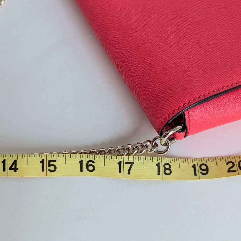 Kate Spade New York Laurel Way Greer Genuine Leather Crossbody Bag Coral Red - Picture 16 of 16